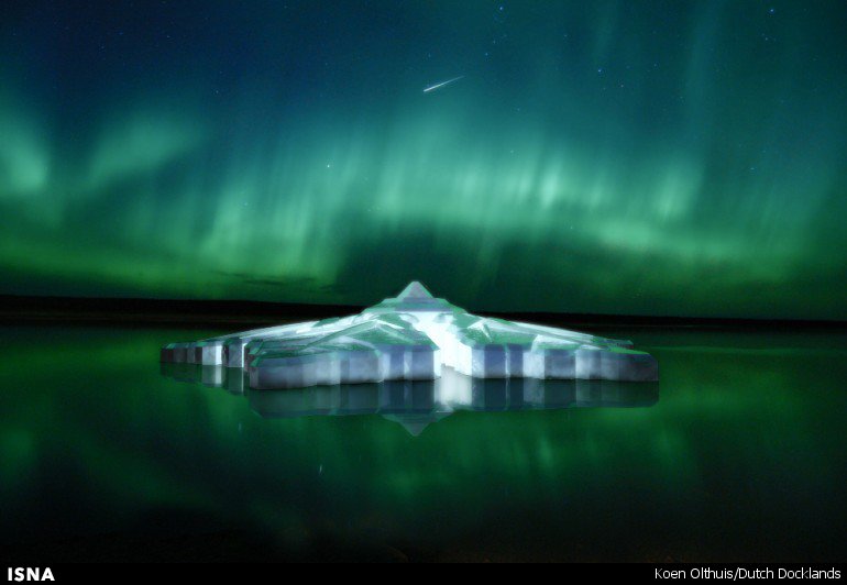 ساخت هتل شناور در احاطه شفق‌های قطبی