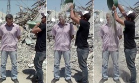"چالش سطل یخ"را فراموش کنید؛ مردم غزه سطل خاک بر سر خود می‌ریزند
