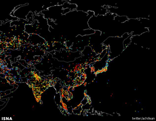 اتصالات اینترنتی جهان در یک نقشه 