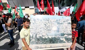برگزاری تظاهرات فلسطینی‌ها در حمایت از مسجد الاقصی