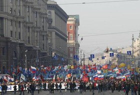 راهپیمایی بزرگ روس‌ها در مسکو در روز اتحاد