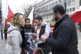 تجمع در مقابل پارلمان اتحادیه اروپا برای آزادی شیخ علی سلمان