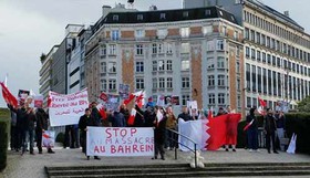 تجمع اعتراضی در بلژیک در محکومیت اقدامات سرکوبگرانه آل‌خلیفه