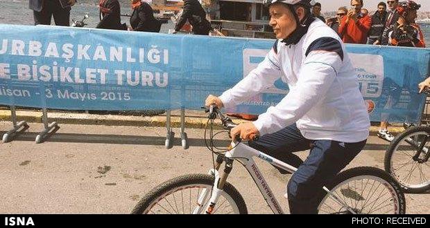 اردوغان دوچرخه‌سواری کرد