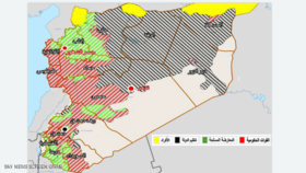 مناطق تحت کنترل طرف‌های درگیر در سوریه+ نقشه