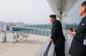 بازدید رهبر کره شمالی از ترمینال جدید فرودگاه پیونگ‌یانگ