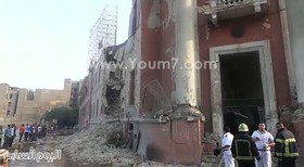 انهدام ساختمان سفارت ایتالیا در قاهره در انفجار یک خودرو بمب‌گذاری شده