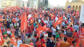 تظاهرات گسترده حامیان میشل عون در مقابل مقر ریاست جمهوری لبنان