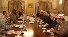 دیدار بارزانی با فرمانده نیروهای مرکزی آمریکا درباره همکاری‌ها علیه داعش