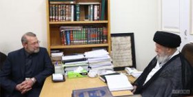 گزارش لاریجانی درباره پرونده هسته‌ای به آیت‌الله موسوی‌اردبیلی