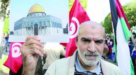 تظاهرات گسترده تونسی‌ها در حمایت از انتفاضه فلسطین