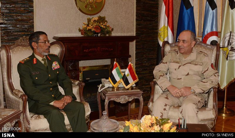 رایزنی نظامی وزیر دفاع مصر با رئیس ستاد نیروهای مسلح امارات
