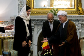 دیدار رئیس مجلس سنای بلژیک با هاشمی رفسنجانی