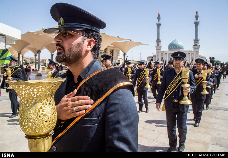 عزاداری خادمان حرم حضرت معصومه (س) در سالروز شهادت امام موسی کاظم (ع)
