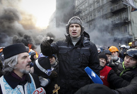 دیدار رهبران مخالف دولت اوکراین با وزیر خارجه آلمان و کاترین اشتون