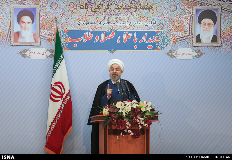  دیدار روحانی با علما، فضلا و طلاب خوزستان