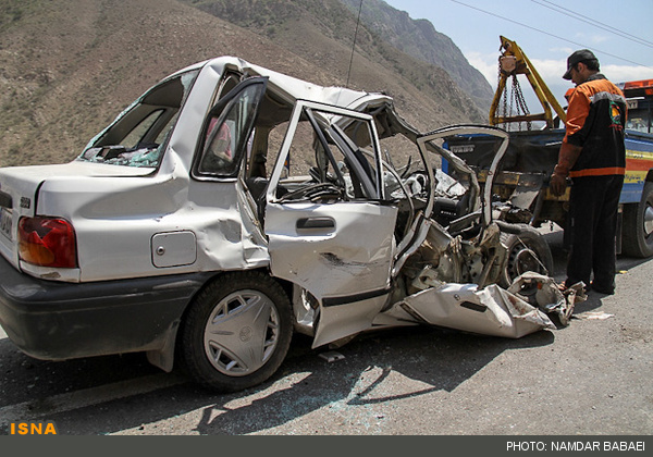 مرگ دو جوان در تصادف پراید با کامیون