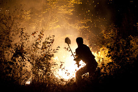 آتش سوزی جنگل در ارتفاعات روستای نومل - گرگان 1