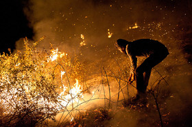 آتش سوزی جنگل در ارتفاعات روستای نومل - گرگان 1