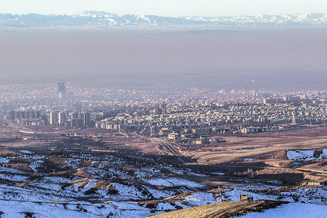 نمایی از هوای آلوده قزوین