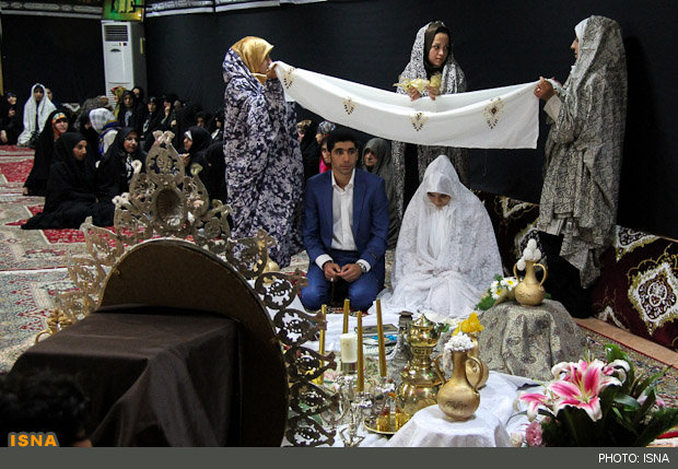 جشن عقد در مزار پنج شهید گمنام, آمل, حجاب در مراسم عروسی, عروس با حجاب و محجبه, دختر محجبه و با حجاب