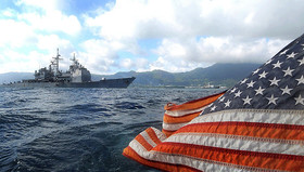 استقرار کشتی جنگی آمریکا در آب‌های دریای سیاه