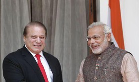 دیدار بی‌سابقه رهبران هند و پاکستان و انتقاد مودی از نواز شریف