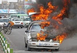آتش‌سوزی خودرو در اتوبان کرج – قزوین