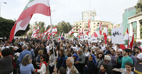 تظاهرات لبنانی‌ها در سالروز جنگ داخلی این کشور