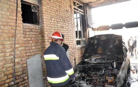 پژو 405 در آتش سوخت