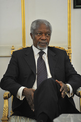 ورود كوفي عنان، نماينده سازمان ملل و اتحاديه عرب در امور سوريه به تهران