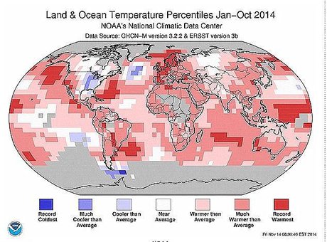 2014 رکورددار گرم‌ترین‌ها در 134 سال گذشته 
