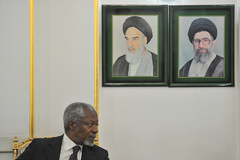 ورود كوفي عنان، نماينده سازمان ملل و اتحاديه عرب در امور سوريه به تهران