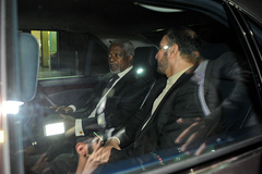 ورود كوفي عنان، نماينده سازمان ملل و اتحاديه عرب در امور سوريه به تهران