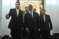 ورود كوفي عنان، نماينده سازمان ملل و اتحاديه عرب در امور سوريه به تهران