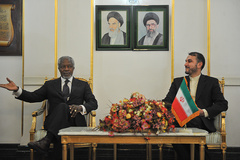 ورود كوفي عنان، نماينده سازمان ملل و اتحاديه عرب در امور سوريه به تهران