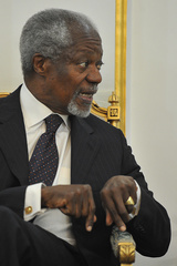 ورود كوفي عنان، نماينده سازمان ملل و اتحاديه عرب در امور سوريه به تهران