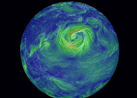 نقشه بادهای سراسر زمین+تصاویر