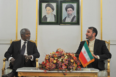 ورود كوفي عنان، نماينده سازمان ملل و اتحاديه عرب در امور سوريه به تهران