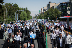 راهپیمایی نمازگزاران تهرانی در محکومیت نسل کشی در میانمار