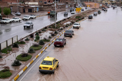 آب گرفتگی معابر در پی بارندگی شدید - کرمان