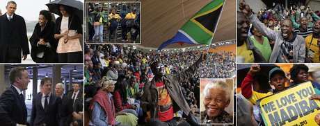حضور کم سابقه سران و شخصیت‌های جهان در مراسم بزرگداشت ماندلا + تصاویر