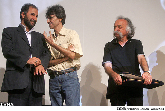 عباس گنجوي و تقوايي در مراسم بزرگداشتگنجوي-سامان اقوامي-ايسنا