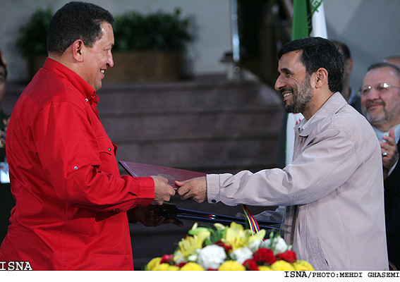 احمدي نژاد و چاوز پس از امضاي تفاهم نامه / مهدي قاسمي-ايسنا