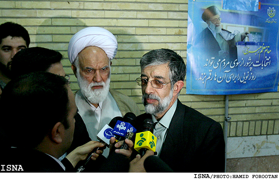 حضورحدادعادل در پاي صندوق راي/حميد فروتن-ايسنا