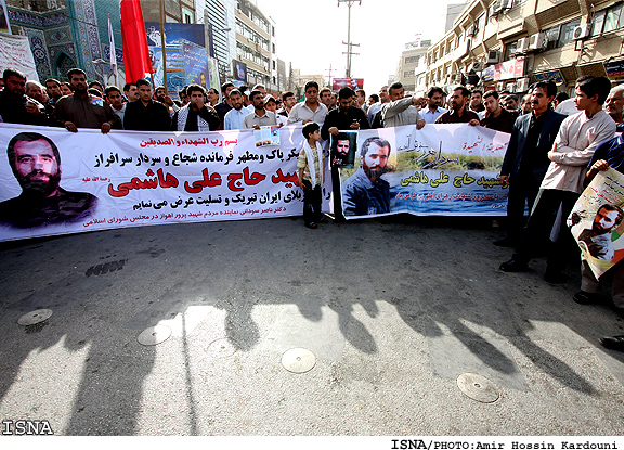 مراسم تشييع و به خاكسپاري پيكر سردار شهيد علي هاشمي- اهواز / ايسنا