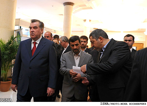 روساي جمهور ايران و تاجيكستان در حاشيه اجلاس"آب براي حيات" /منا هوبه فكر - ايسنا