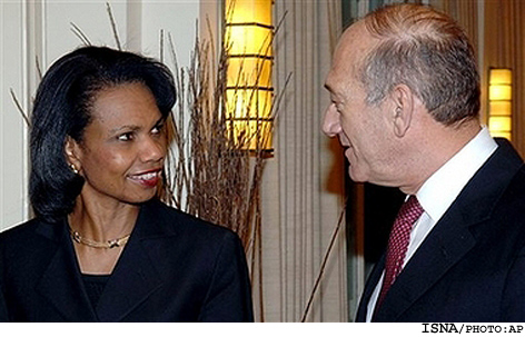 وزيرخارجه‌ آمريكا دراسراييل 
رايس: طرفين بايد ازبرخي مطالبات چشم پوشي كنند 
المرت: عجله‌ا‌ي براي آتش‌بس نداريم 
بوش:بايد ازفرصت براي تحولات بزرگتراستفاده كرد